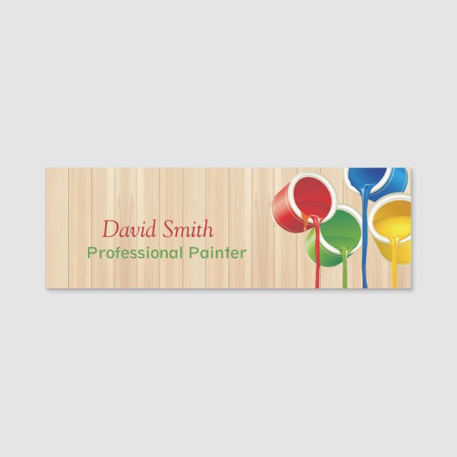 Elegante moderne Berufliche Malerei Namensschild (Vorderseite)