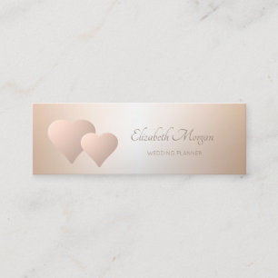 Elegante Moderne Berufliche Rose Goldene Herzen Mini Visitenkarte