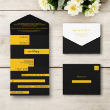 Elegante moderne Black and Gold Luxury Chic Weddin