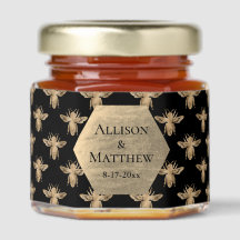Elegante moderne Black Gold Bee Wedding