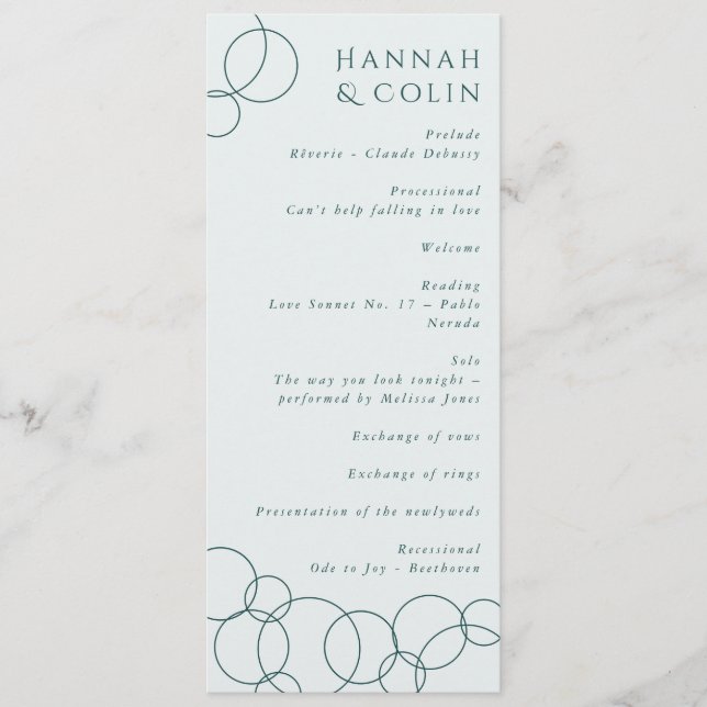 Elegante moderne Blasen Geometric Gray & Dark Aqua Programm (Vorderseite)