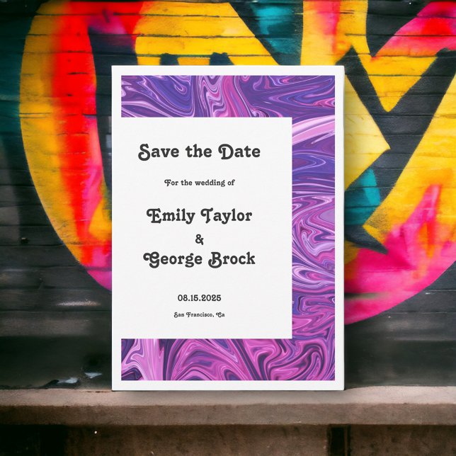 Elegante Moderne Blaue Galaxie Abstrakte Hochzeit Save The Date (Von Creator hochgeladen)