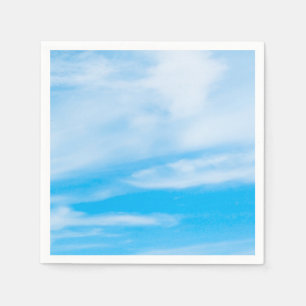 Elegante moderne Blaue Himmel Weiße Wolken Vorlage Serviette