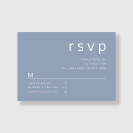 Elegante moderne Blue Wedding RSVP Card