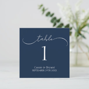 Elegante moderne Blue Wedding Tischnummer