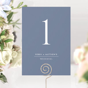 Elegante moderne Blue Wedding Tischnummer