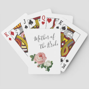 Elegante moderne Blume Rose Mutter der Braut Spielkarten