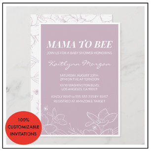 Elegante moderne Blumen-Baby Shower-Einladungen fü Einladung