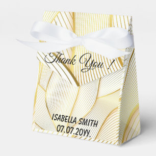 Elegante moderne Blumen-Gold-Weiß-Linien-Kollektio Geschenkschachtel
