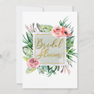Elegante moderne Blumen-Hochzeitsduscheinladungen Einladung
