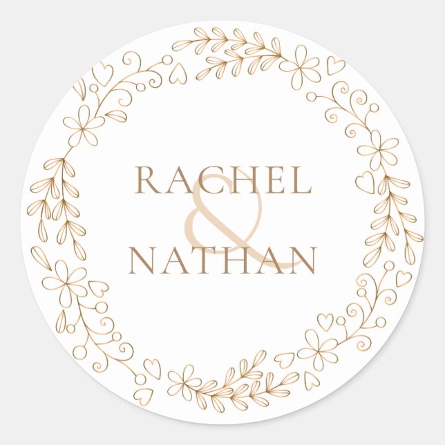 Elegante Moderne Blumengärten Runder Aufkleber (Vorderseite)