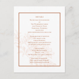 Elegante moderne Blumenterrasse Cotta Wedding Deta Begleitkarte