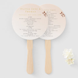 Elegante Moderne Blush Beige Orange Blumenzehen Fächer