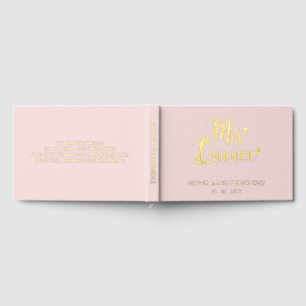 Elegante Moderne Blush Quinceñera Gästebuch