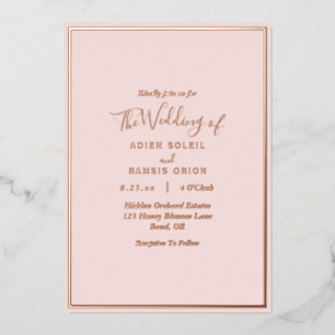 Elegante Moderne Blush Rose Folieneinladung