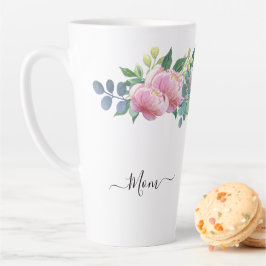 Elegante moderne botanisch-grüne Blume Milchtasse
