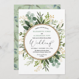 Elegante, moderne botanische Landschaft Hochzeit Einladung