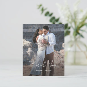 Elegante moderne Budget-Hochzeit-Dankeskarten mit