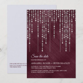 Elegante moderne Burgundy Hochzeit speichern das D Einladung