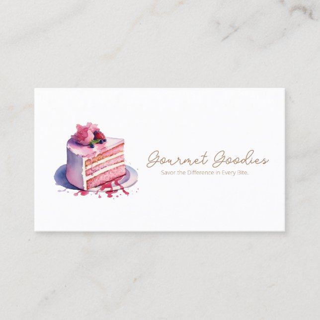 Elegante moderne Cake Designer Business Card Visitenkarte (Vorderseite)