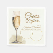 Elegante moderne Champagner-Cheers zum 50. Geburts