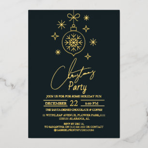 Elegante moderne chic Schrift Weihnachtsfeier Folieneinladung
