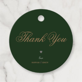 Elegante Moderne Classic Emerald Green Gold Weddin Geschenkanhänger