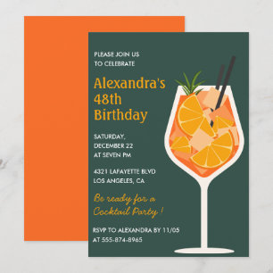 Elegante moderne Cocktail-Einladungen zum 48. Gebu Einladung