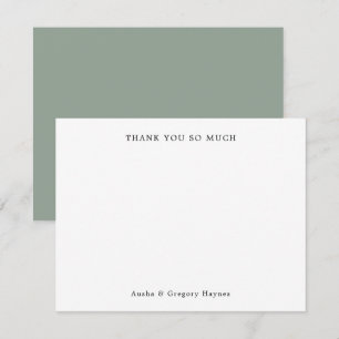 Elegante moderne Couple-Typografie Salbei Danke Mitteilungskarte