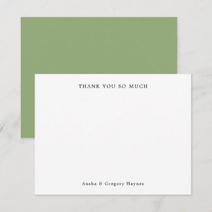 Elegante moderne Couple Typografy Green Vielen Dan Mitteilungskarte