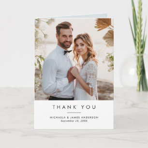 Elegante moderne Dankeskkarte zur Hochzeit mit 8 F Dankeskarte