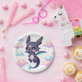 Elegante moderne Dragon Baby-Dusche Pappteller