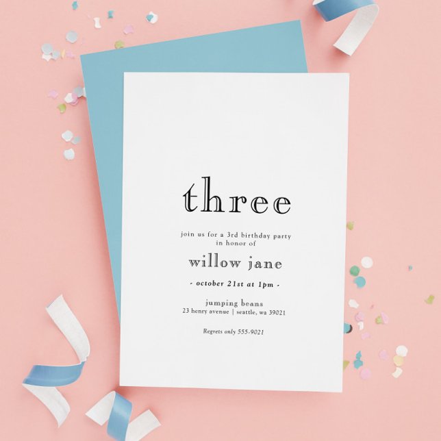 Elegante Moderne Drei Drittel Geburtstag Einladung (Von Creator hochgeladen)