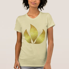 Elegante moderne drei goldene Blätter mit Ziergege T-Shirt