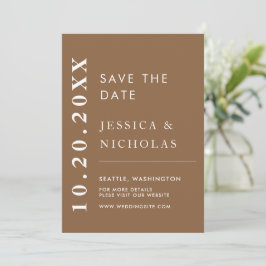 Elegante Moderne Dunkle Taupe Minimalistische Hoch Save The Date