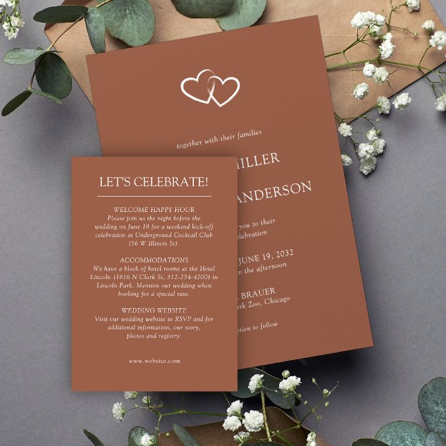 Elegante moderne, einfache Elemente Hochzeit Begleitkarte (Von Creator hochgeladen)