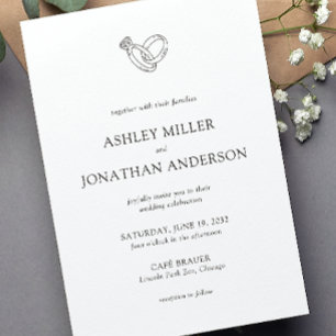 Elegante moderne, einfache Elemente Hochzeit Einladung