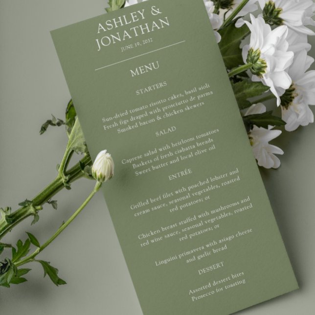 Elegante moderne, einfache Elemente Hochzeit Menükarte (Von Creator hochgeladen)