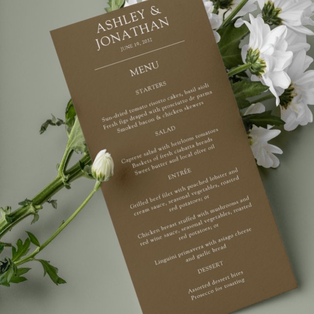 Elegante moderne, einfache Elemente Hochzeit Menükarte (Von Creator hochgeladen)