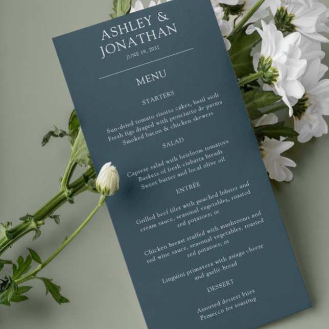 Elegante moderne, einfache Elemente Hochzeit Menükarte (Von Creator hochgeladen)