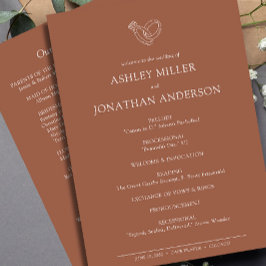 Elegante moderne, einfache Elemente Hochzeit Programm