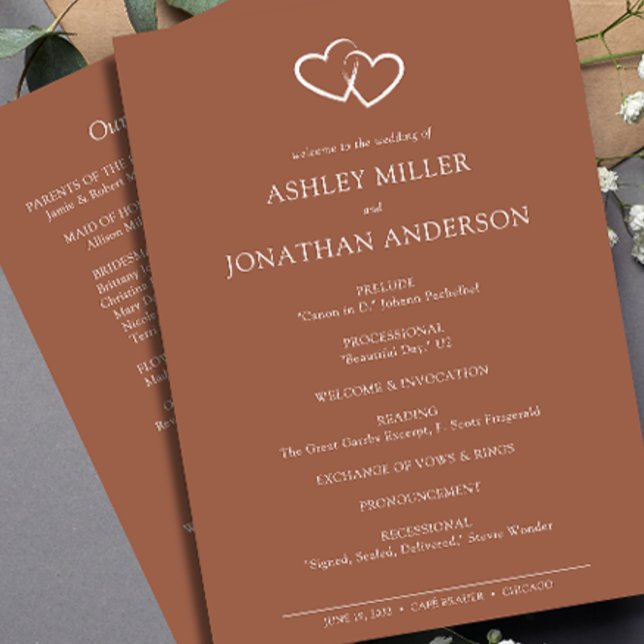 Elegante moderne, einfache Elemente Hochzeit Programm (Von Creator hochgeladen)