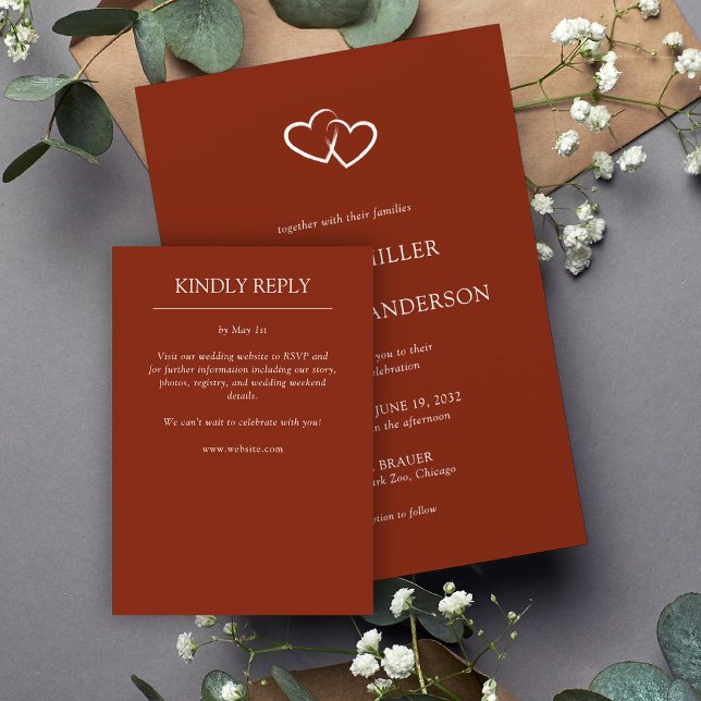 Elegante moderne, einfache Elemente Hochzeit RSVP Karte (Von Creator hochgeladen)