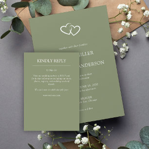 Elegante moderne, einfache Elemente Hochzeit RSVP Karte