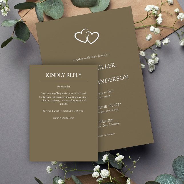 Elegante moderne, einfache Elemente Hochzeit RSVP Karte (Von Creator hochgeladen)