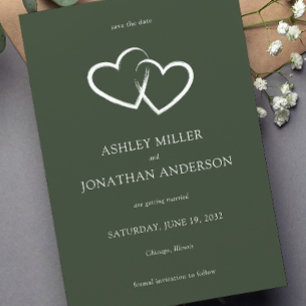 Elegante moderne, einfache Elemente Hochzeit Save The Date