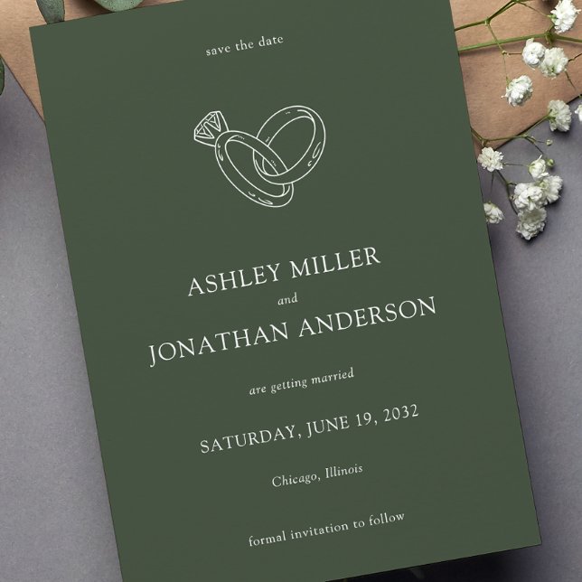 Elegante moderne, einfache Elemente Hochzeit Save The Date (Von Creator hochgeladen)