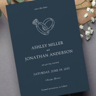 Elegante moderne, einfache Elemente Hochzeit Save The Date