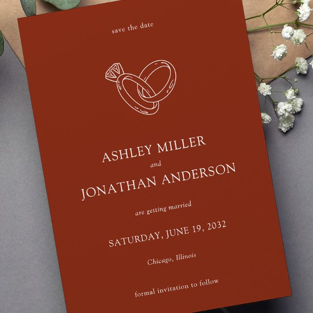 Elegante moderne, einfache Elemente Hochzeit Save The Date (Von Creator hochgeladen)