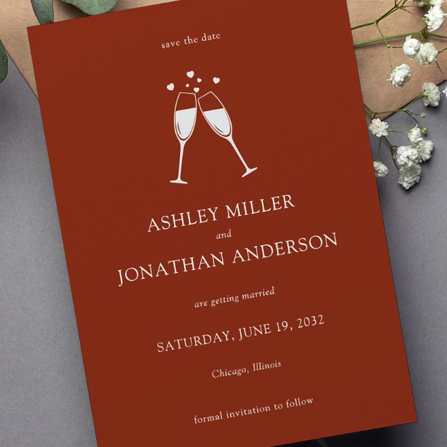 Elegante moderne, einfache Elemente Hochzeit Save The Date (Von Creator hochgeladen)